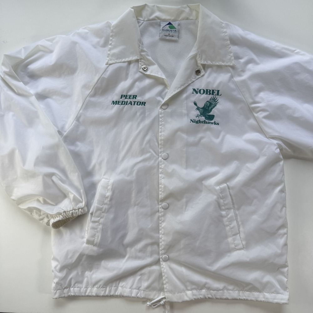 NOBEL Nighthawks Peer Mediator Coaches Jacket Adult Medium White Conflict HK